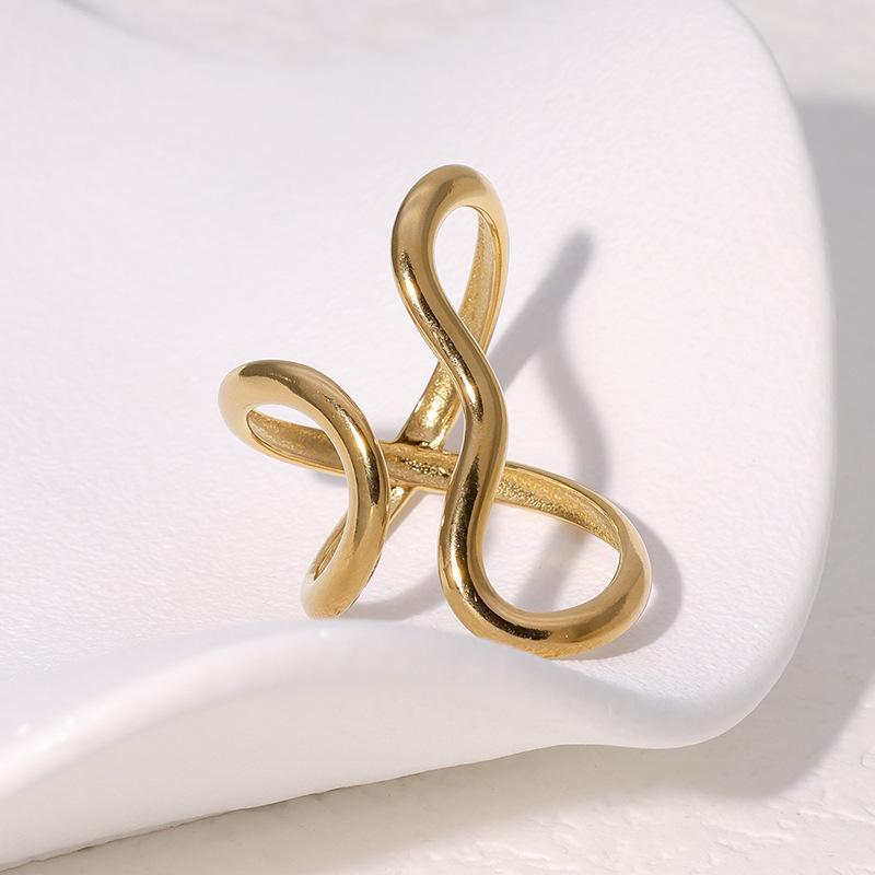 Simple Vintage Geometry Rings Exaggerated Gold Silver Color Open Ring for Women Girl Fashion Party Metal Adjustable Jewelry Gift