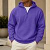 Men's Casual Hoodie Sweatshirt with Zip Collar, Multi-Pocket, Long Sleeve