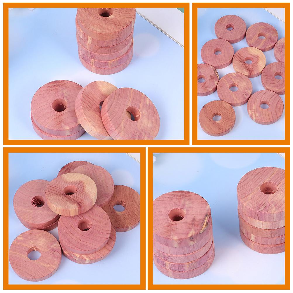 

20 Pcs Natural Aromatic Cedar Wood Blocks Moth-proof Wardrobe Discs 20pc Balls Clothes Home Decor Strips Ring 4X4CM