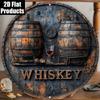 Whiskey Barrel Aluminum Metal Sign Vintage Pub Bar Wall Decor Plaque for Club Restaurant