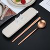 Portable Tableware Picnic Stainless Steel Cutlery Set Dinnerware Coffee Spoon Chopsticks with Box Kitchen Utensils for Children