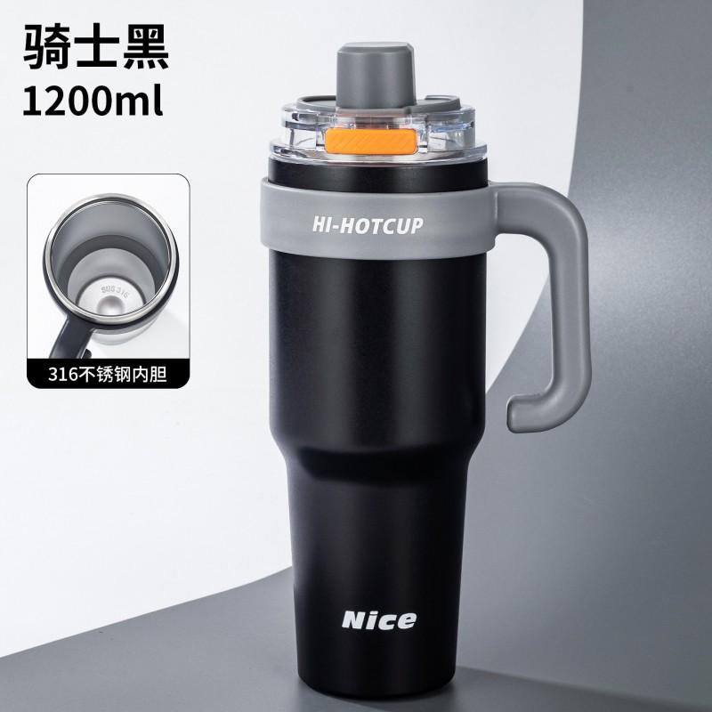 40oz Insulated Tumbler 316 Stainless Steel Ceramic Inner Double Lid Large Capacity Outdoor Sports Office