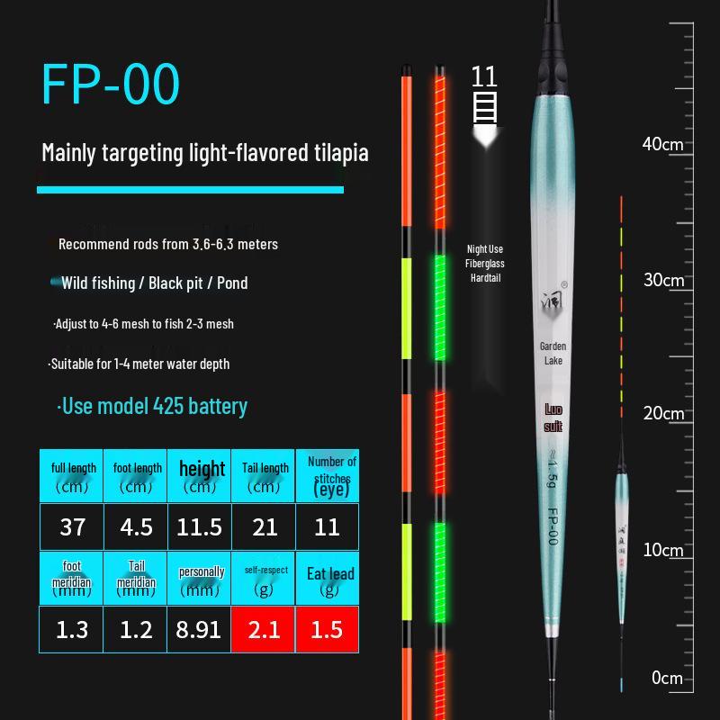 High Sensitivity Dual-Use Electronic Fishing Float for Crucian Carp and Tilapia - Day/Night Bright, Hard Tail Design for Wild & Black Pit Competition