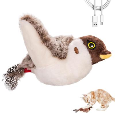 Flying Bird Toy for Bored Indoor Cats Interactive and Chirping Bird Toys with Catnip USB Rechargeable Motion Activated Self Play