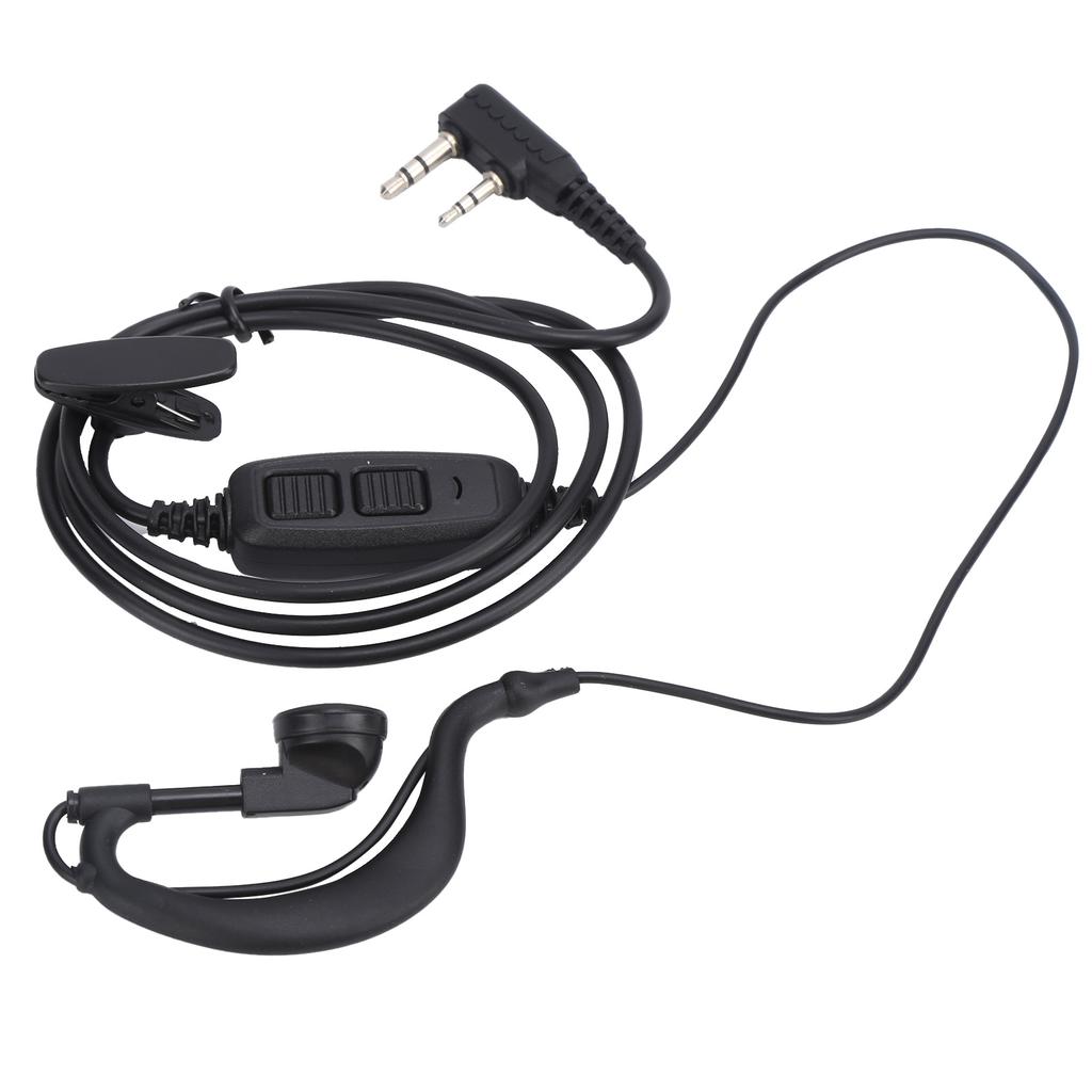 Walkie Talkie Earpiece Dual PTT Headset with Earplug Sleeve for BAOFENG UV‑82 UV‑82L UV‑89 UV8D