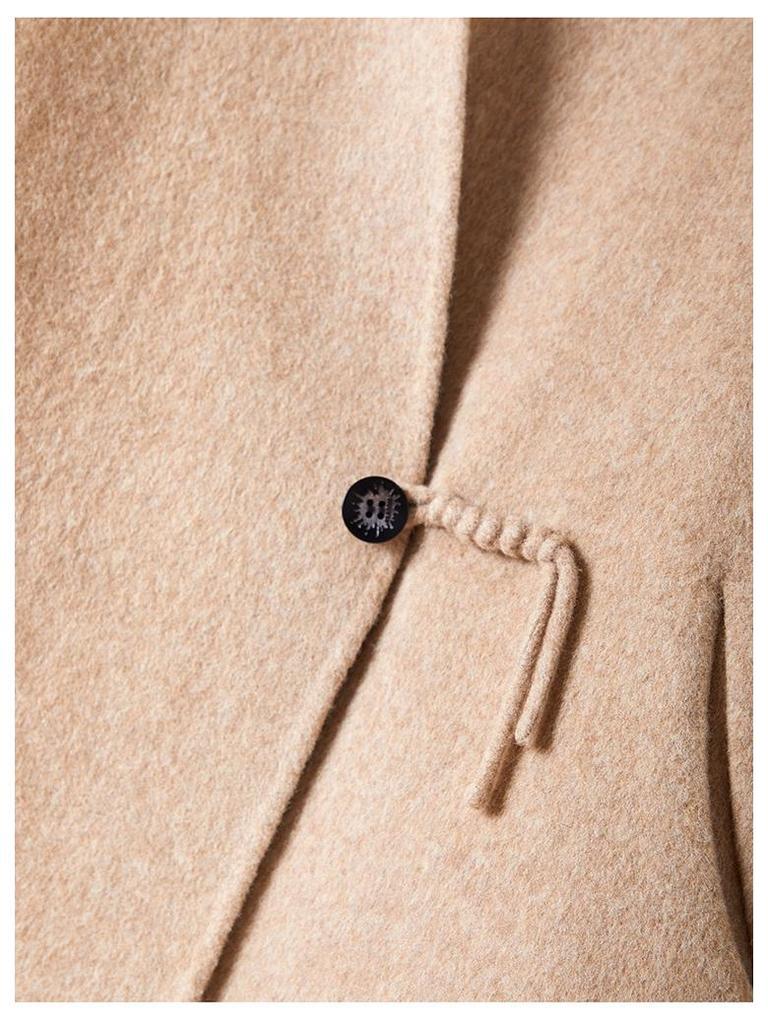 2025 Women's Mid-Length Wool Coat with Stand-Up Collar - Double-Faced Cashmere for Autumn/Winter