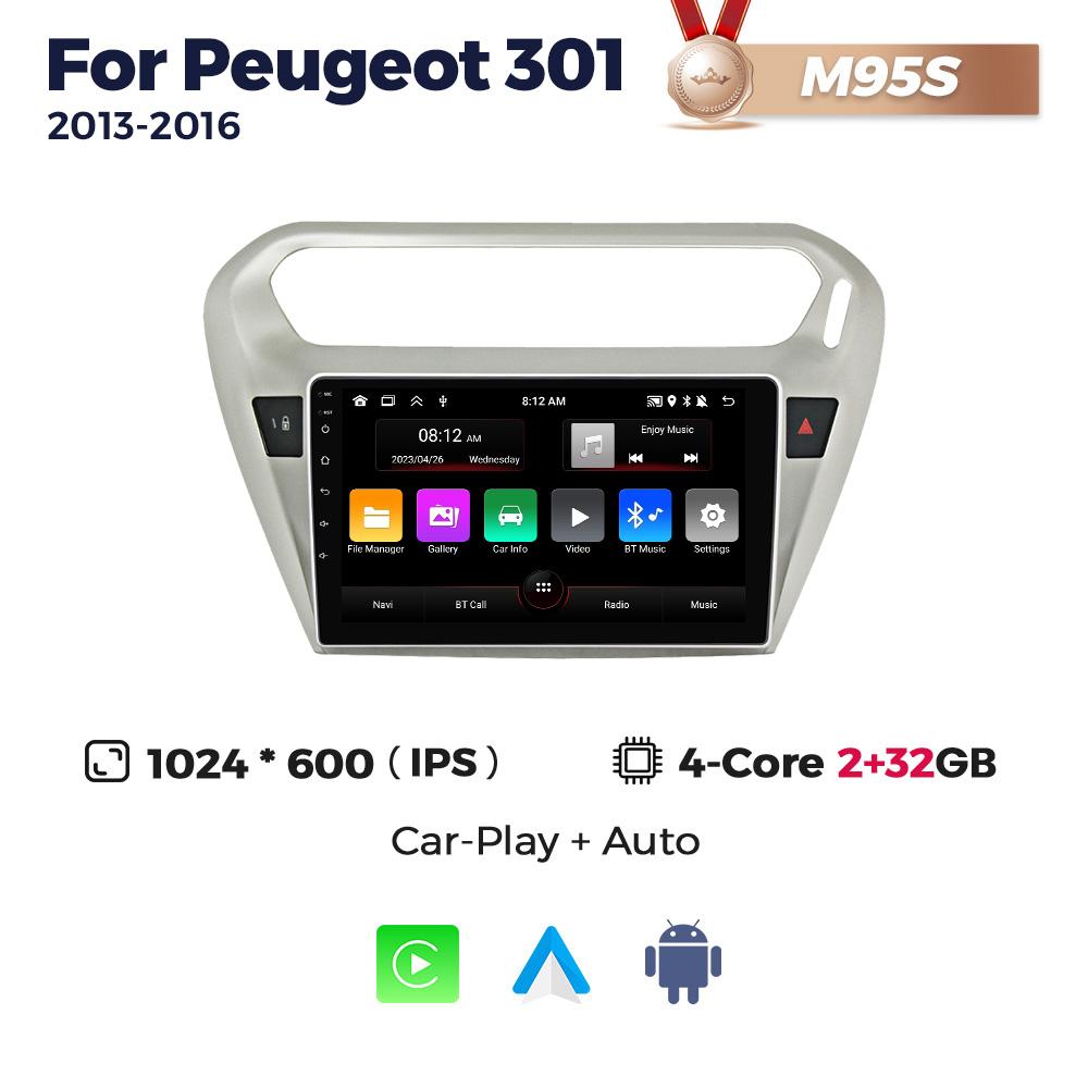 8G+256G Android Car Radio Multimedia Video Player For Peugeot 301 Citroen Elysee 2013-2016 GPS Wireless Carplay Auto 2Din Audio