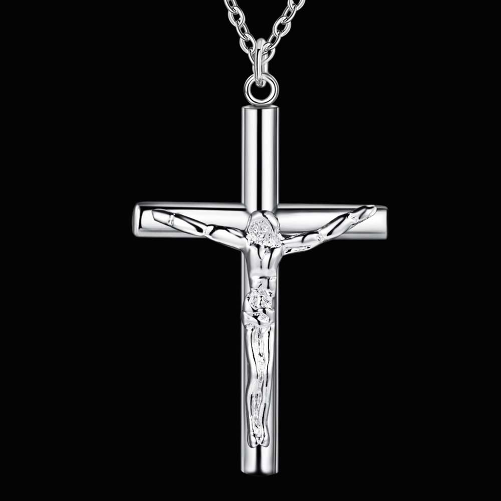 925 Sterling Silver Necklace Pendant Chain Cross For Women Fashion Jewelry Party Wedding Accessories GiftsGood product