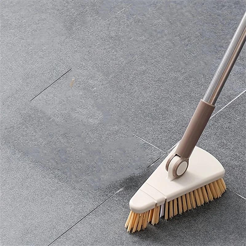 Triangle Floor Brush for Cleaning Bathtub and Floor Gaps, Long Handle Detachable Bathroom, Kitchen, and Balcony
