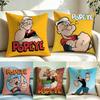 Cartoon Popeye the Sailor Cushion Cover Short Plush Cushion Cover Double Sided Print Washable Sofa Pillowcase Home Decor Gift