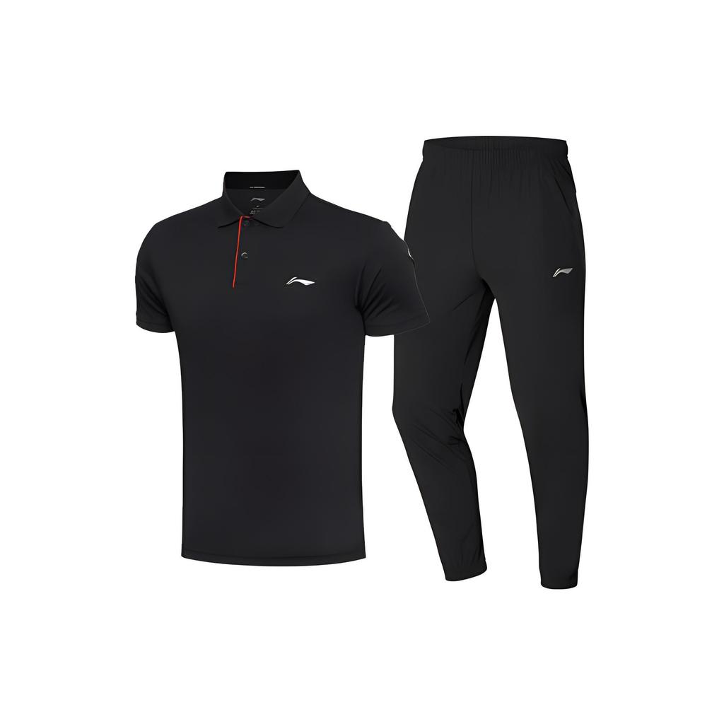 Li Ning Sports Life Collection Casual Sportswear Men's Black YPLT023-1+YYKT063-1