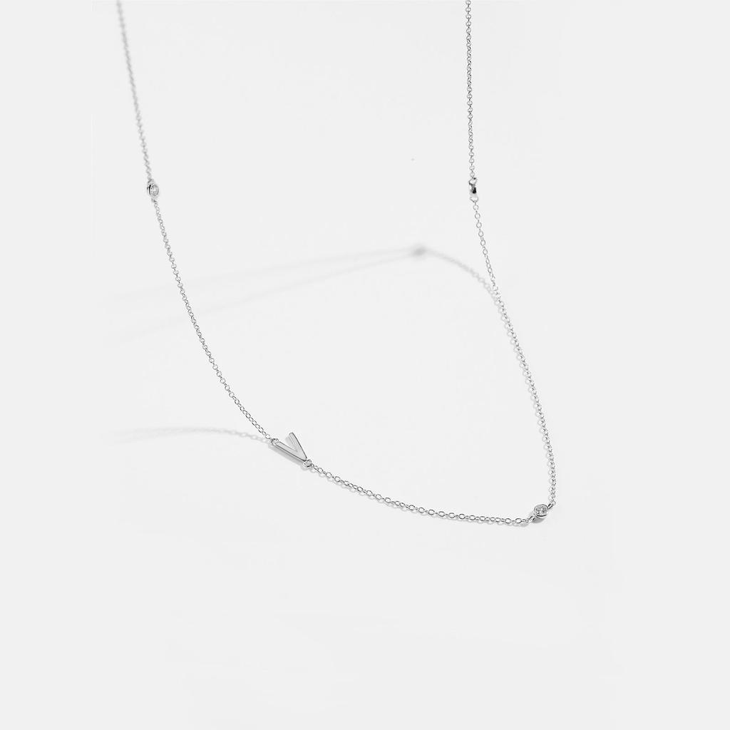 S925 Sterling Silver Initial Necklace for Women - Elegant Polished Clavicle Chain, Fashionable Jewelry, In Stock