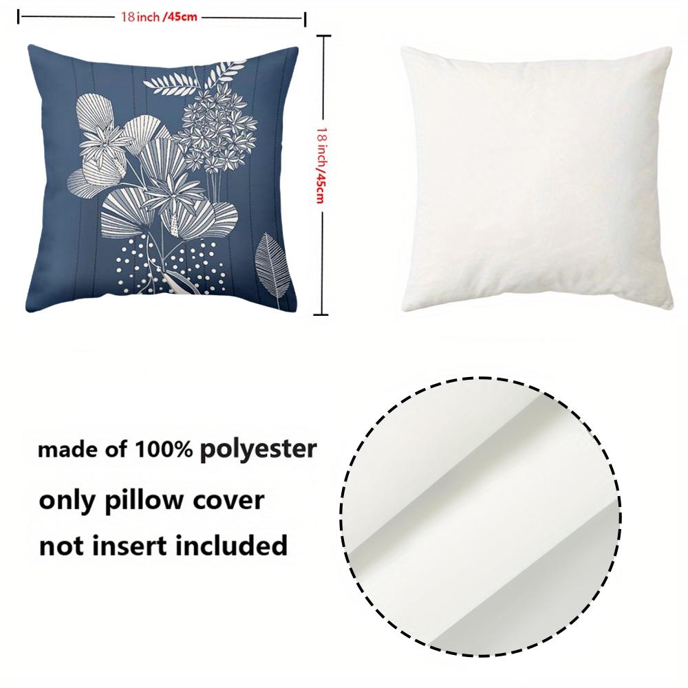 1 Pieces -2D flat printing Blue Floral Patterned Decorative Throw Pillows Polyester pillowcase sofa decorative cushion cover