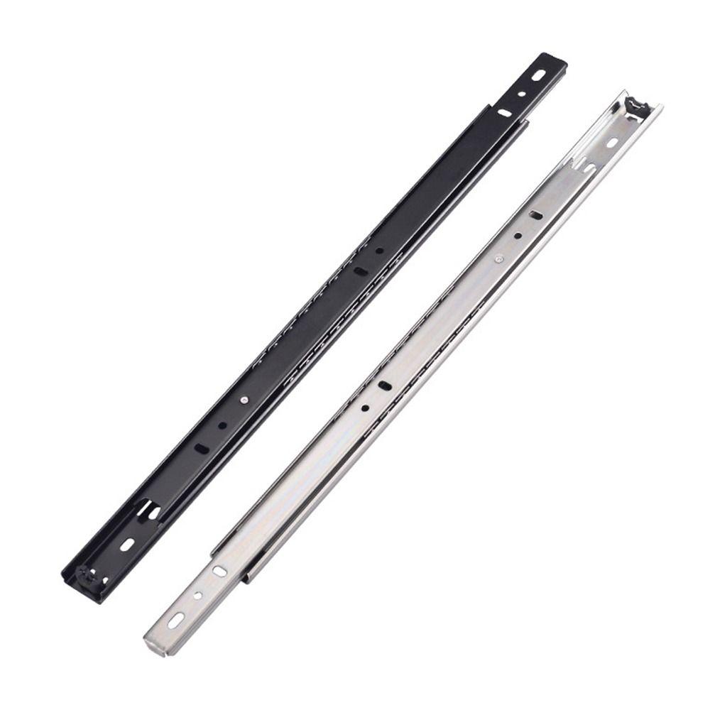 2PCS Smooth Glide Bearing Drawer Slides Two Way Slide Hardware Accessories Drawer Rail Full Extension 10mm Wide