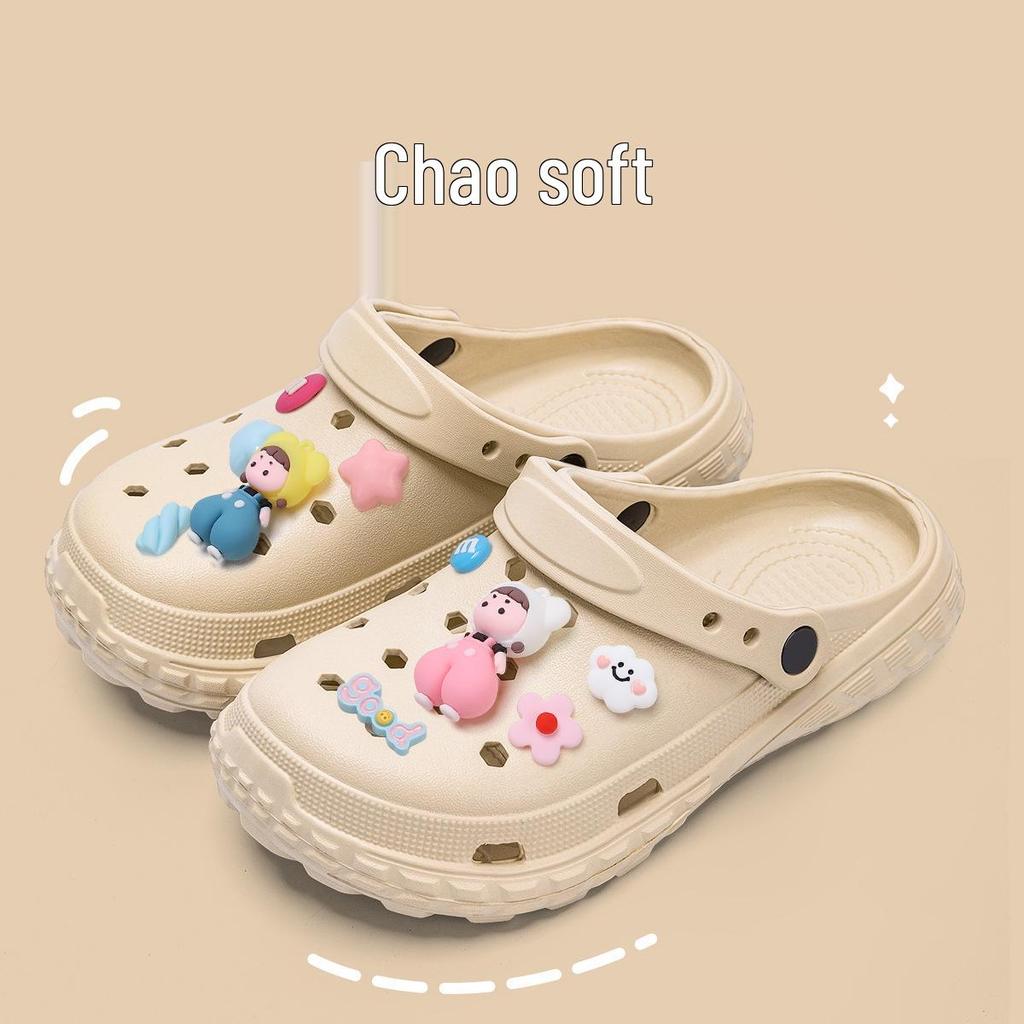 Women's Pink Eva Closed-Toe Non-Slip Beach Sandals - Odor-Free Summer Outdoor Slippers