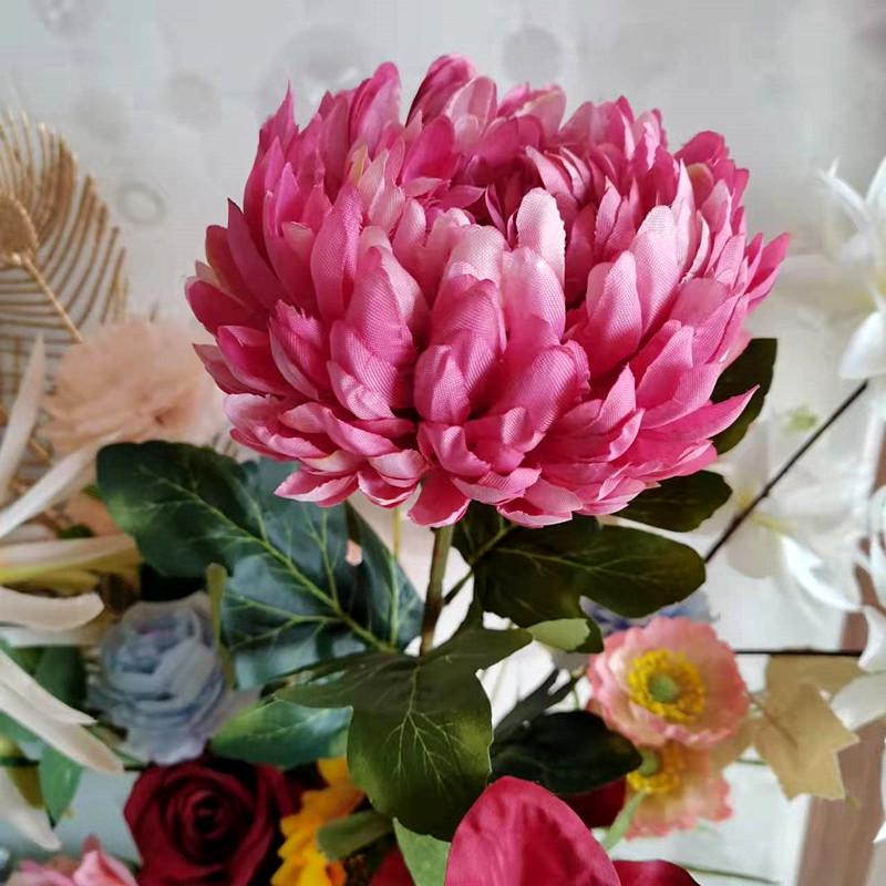 Large Artificial Chrysanthemum, Gaillardia, and Peony Flowers for Home Decor and Photo Props