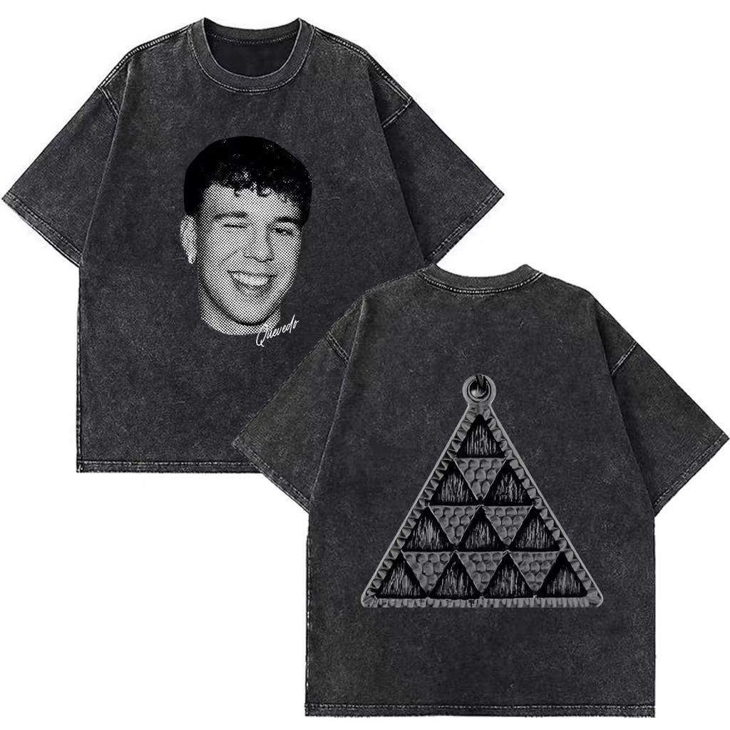 2026 Summer Hot Sale QUEVEDO EL BAIFO Album 2026 Tour Graphics Vintage Washed T Shirt Men Women Hip-hop T-shirt Cotton Gothic Round T-shirt