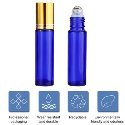 Yousheng 3/12Pcs Essential Oil Roller Bead Bottles Refillable Clear Glass Empty Bottle with Stainless Steel Roller Balls for Perfume Cosmetic Lotion