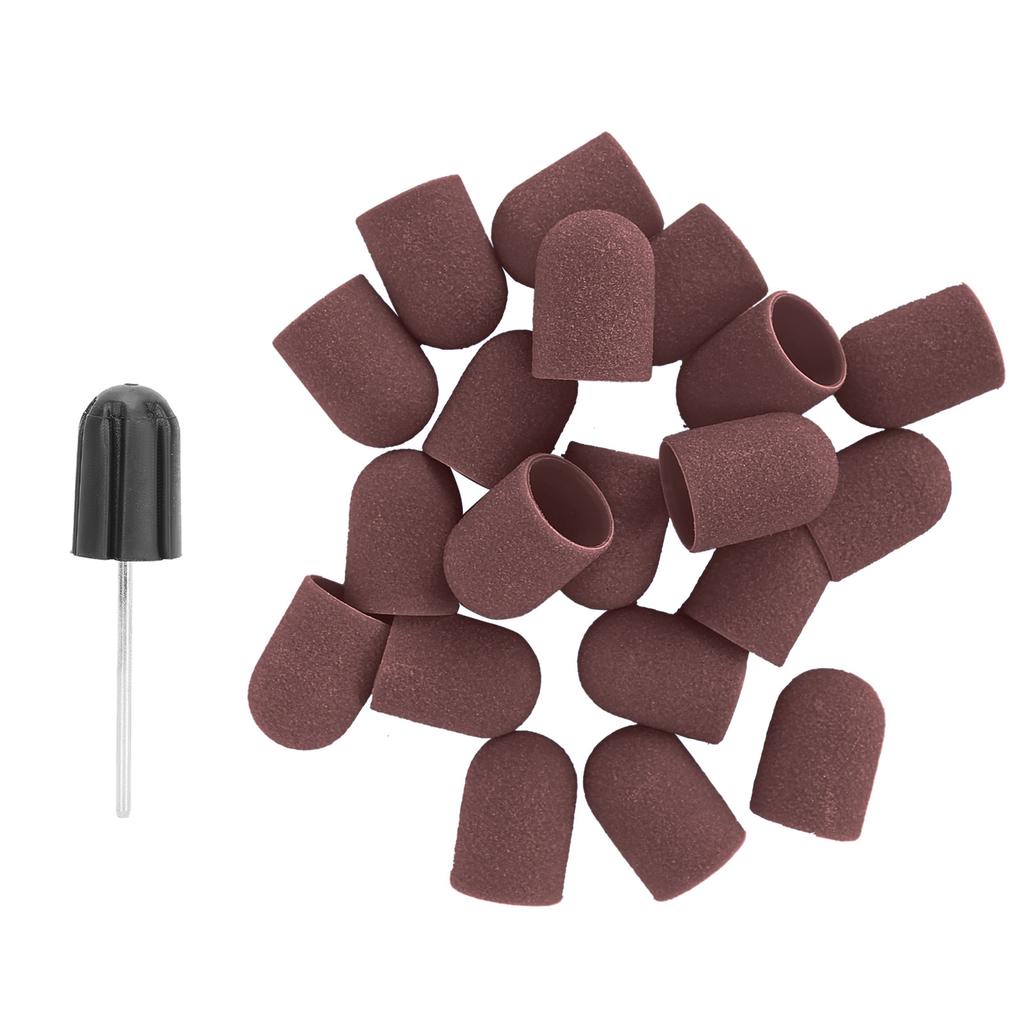 Nagelkunst-Schleifkappe, Nagelbohrer, Polieren, Schleifen, Schleifbänder-Set (16 x 25 mm)Braun