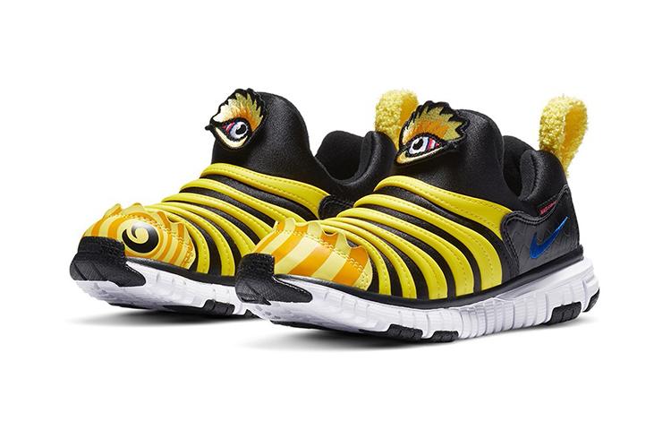 Nike Dynamo Free QS Low Top Sports Casual Shoes Black Yellow Children Aged 3 7 Years Old DC8317-002
