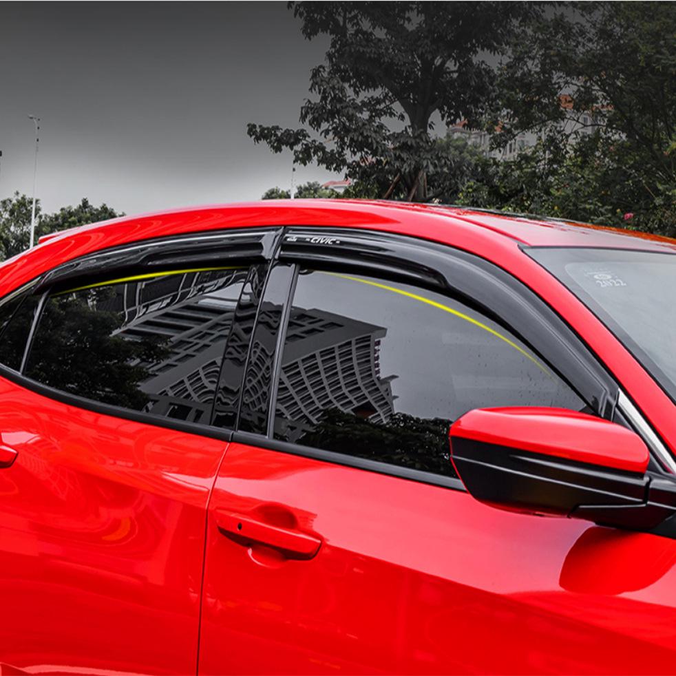 Honda Civic Rain Guards: Fits Hatchback & Sedan - Window Eyebrows & Deflectors