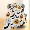 1PC Halloween Throw Blanket Pumpkin Skull Bats Witch Black Cats Thin Blanket Gifts for Couch Bed Car Home Camping All Season Use