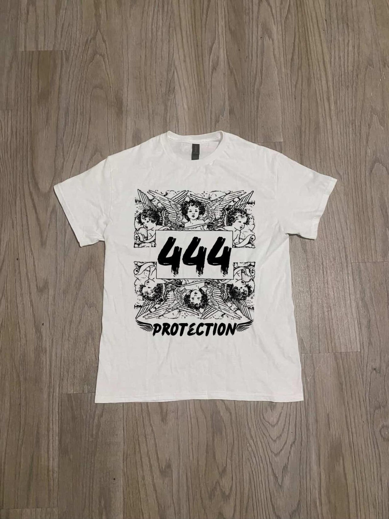 Spiritual Protection Tee, Unisex Heavy Cotton Tee, Guardian Gift, 444 Numerology Shirt, Trendy Casual Wear, Unique Birthday Present 2XL