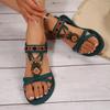 Women's Fashion Versatile Large Size Summer New Round Head Flat Bottom Breathable Casual Women's Sandals Non-slip Rubber
