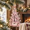 Music Lover Holiday Gifts Acrylic Guitar Christmas Ornament, Patchwork Jacket Butterfly Flat Hanging Pendant Durable Party Supplies with Gold