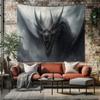 Wolf and Dragon Moon Phase Tapestry Gothic Mysterious Forest Wall Hanging Aesthetic Spirit Animal Bedroom Living Room