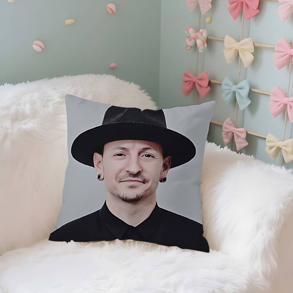 RIP Chester Charles Bennington Case Plush Fabric Soft Pillowcase Double Sided Print Cushion Cover Household Gifts