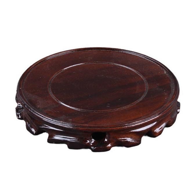 Rosewood Buddha Statue & Incense Burner Base - Solid Wood Carving Decorative Ornament