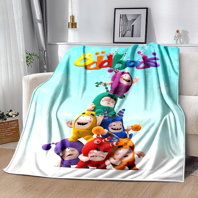 1pz Coperta Stampa Oddbods, Coperta Leggera per Divano, Letto - Morbida e Calda, Regalo per Tutte le Stagioni come Natale, Halloween