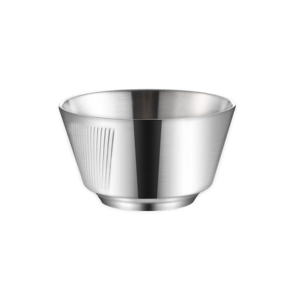 

Штабелируемая миска из нержавеющей стали, контейнеры для мороженого с защитой от ожогов, двухслойная суповая миска, сладкий суп Silver 300ml