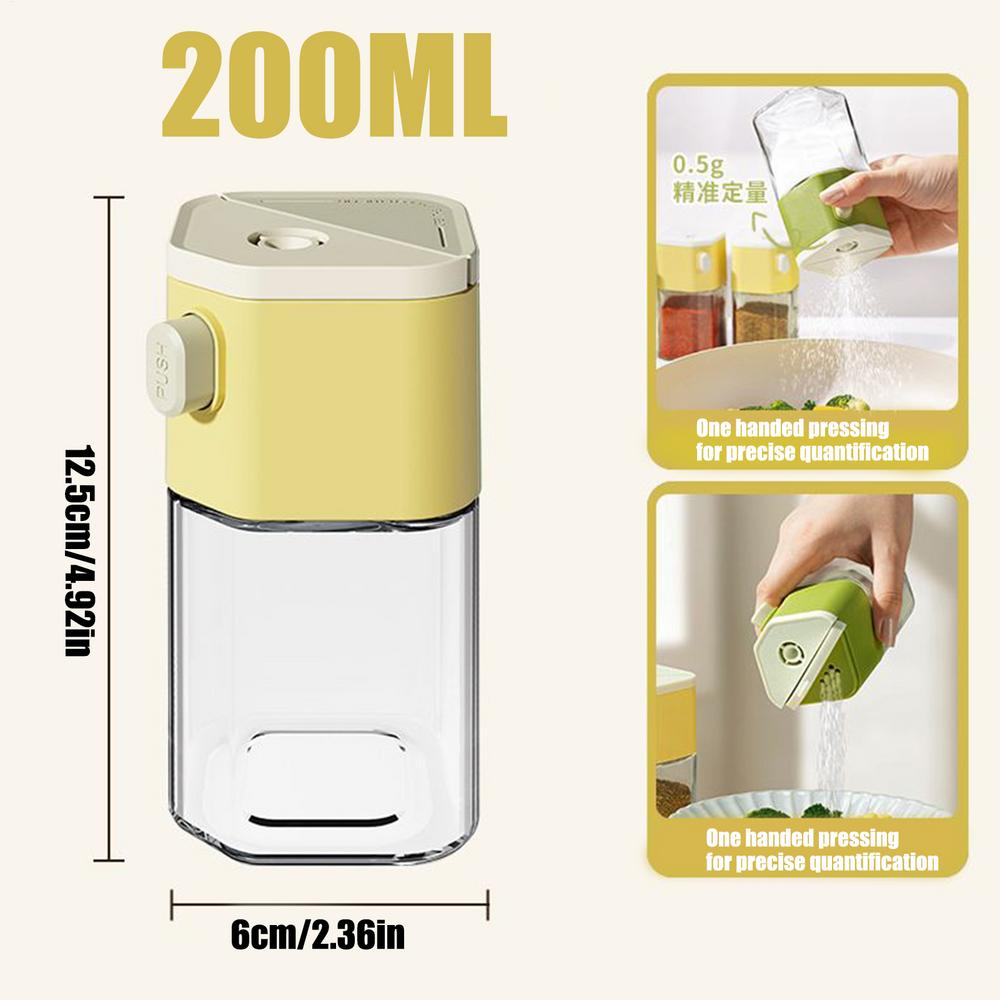 200ml Multifunktionale Quantitative Gewürzkanne Press-Typ Glas Gewürzflasche Küche Salzgefäß Gewürz- & Pfefferstreuer