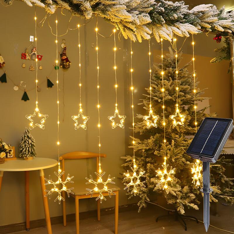Christmas Snowflake Solar Curtain Lights