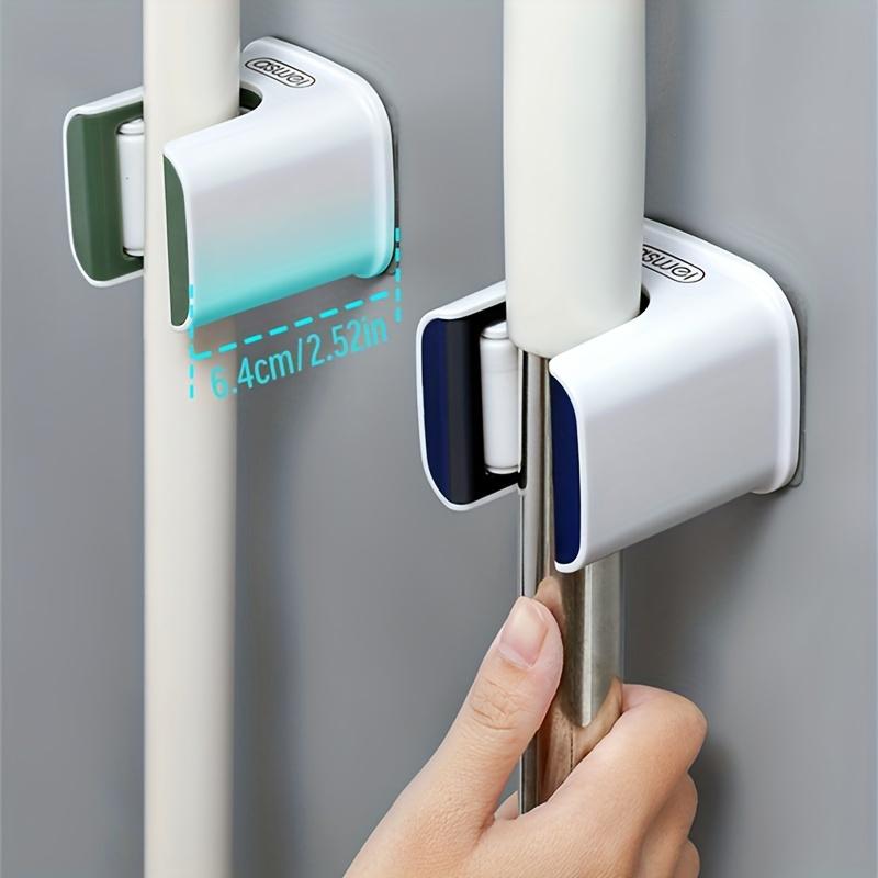 3PCS Broom Holders Wall-Mounted Mop Tool Organizer For Home Laundry Closet Bathroom No-Drill Installation 1 Slot Storage Rack