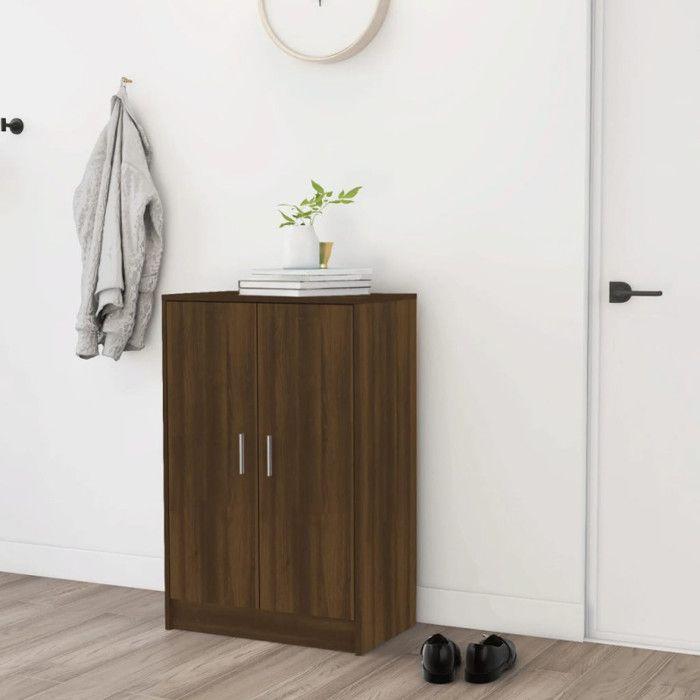 VidaXL Meuble à chaussures Chêne marron 60x35x92 cm Bois d'ingénierie 816013