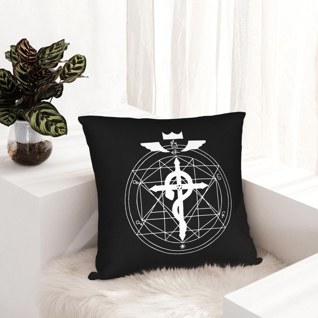 Fullmetal Alchemist Pillowcase Double-Sided Printing Cushion Cover Decorative Anime Pillow Case Cover Living Room 18''