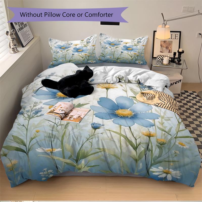 3pcs Blue Dream Quilt Cover Set, Soft and Cozy Bedroom