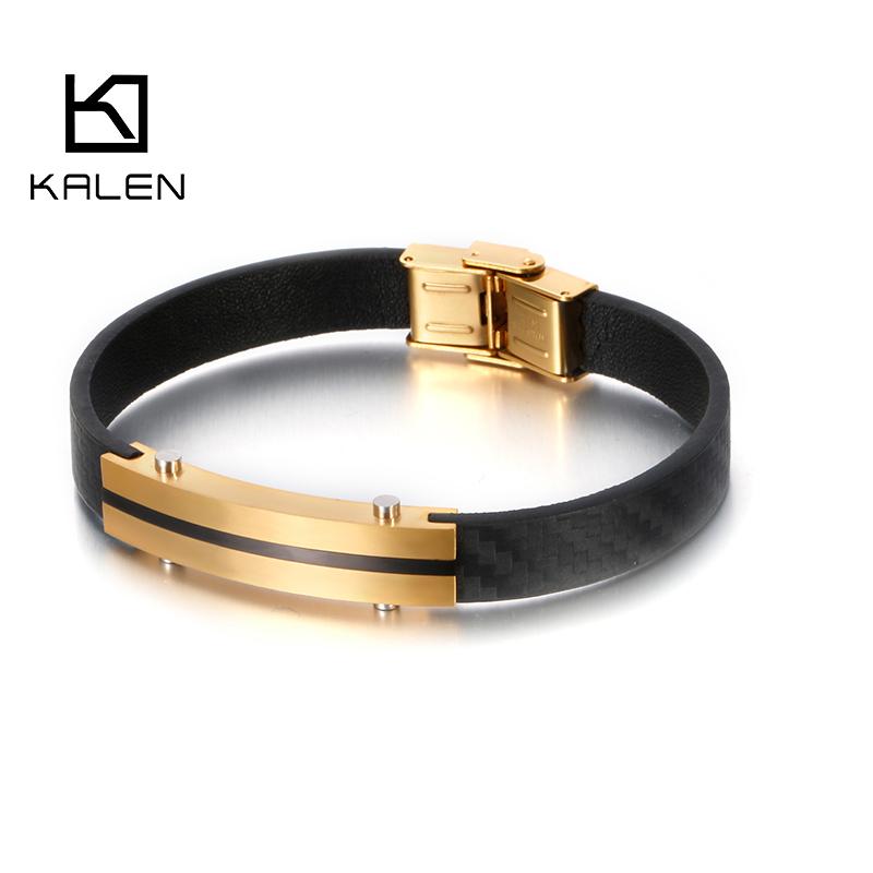 22cm Fashion Genuine Leather Bracelet Men Stainless Steel Office Wrap Bracelet Jewelry Accessories