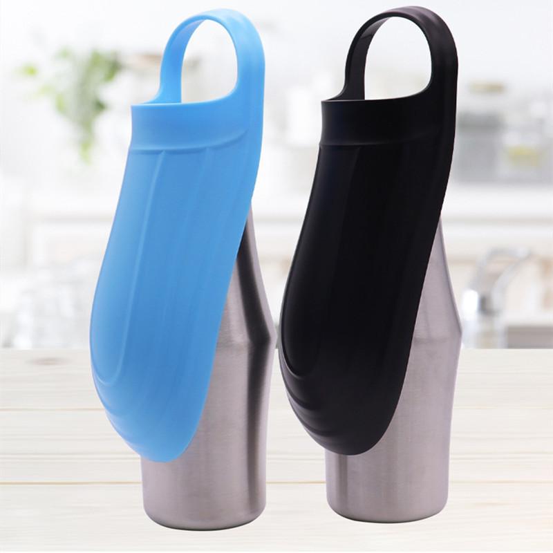 Portable Stainless Steel Pet Travel Water Bottle Non-leak Dog Water Dispenser For Outdoor Trips Black