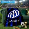 Coperta Personalizzata con Stemma Inter Milan Leggera Ideale per Letto Perfetta per Viaggi, Campeggio, Soggiorni, Divani, Regalo di Natale