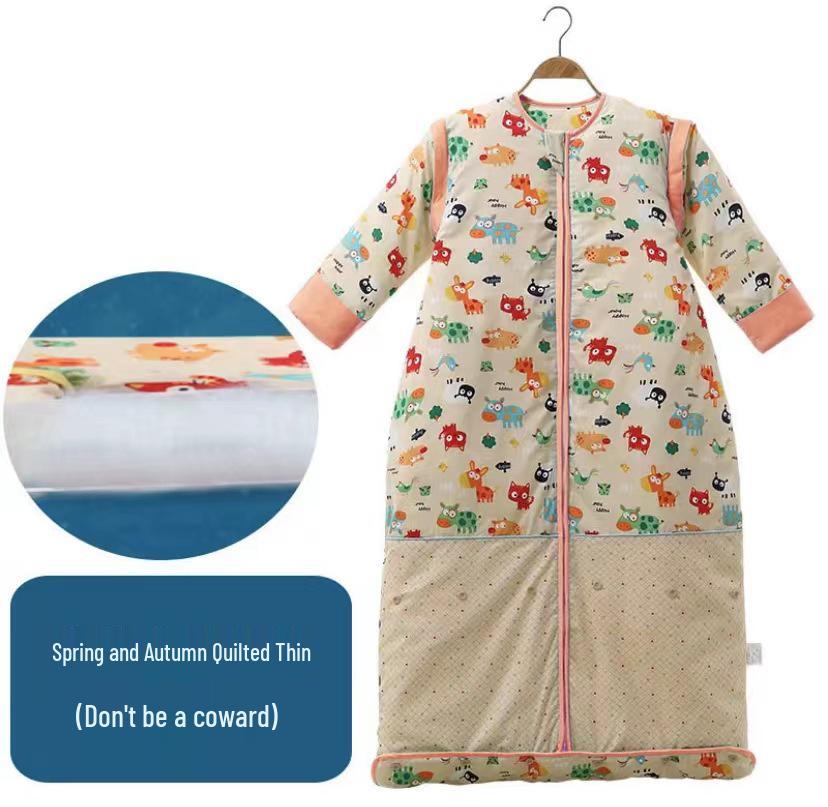 Clearance: Pure Cotton Baby Sleeping Bag – All-Season, Thick, Anti-Kick Quilt for Mid-Large Children with Free Shipping!