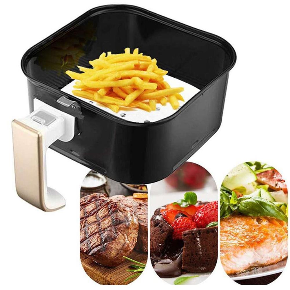 100 ks Nepřilnavé papírové vložky do horkovzdušné fritézy z přírodního dřeva Příslušenství pro horkovzdušnou fritézu Pečení Vaření Podložka na jídlo