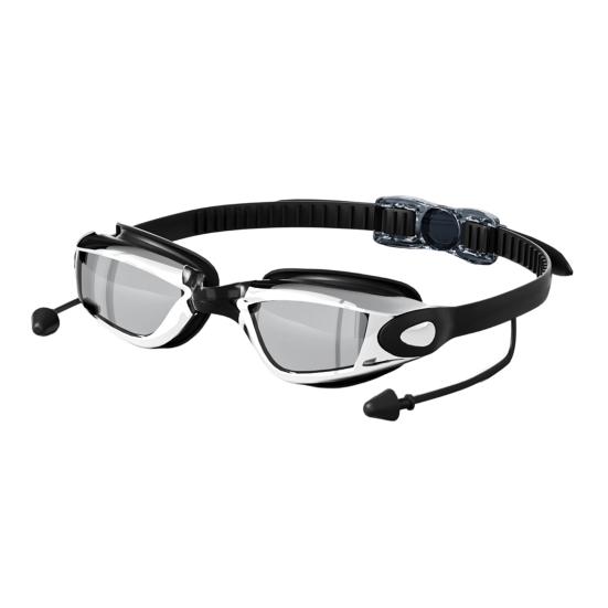 Gafas de Natación para Adultos con Tapones para los Oídos Impermeables Sin Fugas Antivaho Protección UV Lente Transparente Hombres Mujeres Gafas de Silicona Equipo de Buceo Snorkel