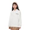 Li-Ning Moletom com Capuz Algodão Essencial Vital Ajuste Solto Tops Femininos Branco Leite AWDSC92-3