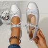 Fashion Square Toe Trend Shallow Butterfly-knot Ladies Casual Shoes Retro Women Shoes Spring New Thick Heel Women Mary Jane Shoes