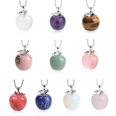 Fashionable Natural Stone Pendant Necklace Elegant Apples Pendant Necklace Suitable for Fashion Enthusiasts Present