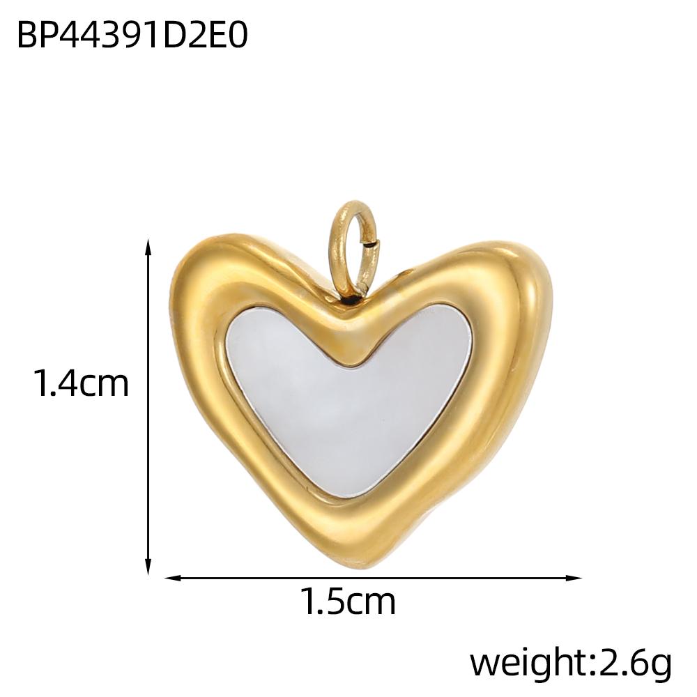 CARLIDANA New Fashion Pendants Charms Heart-shaped Stainless Steel Plated Gold Zircon Pendant Love Red Enamel Women's Gifts